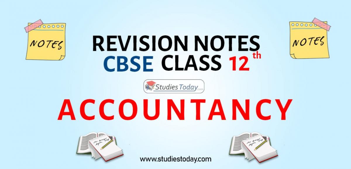 Notes for Class 12 Accountancy PDF Download